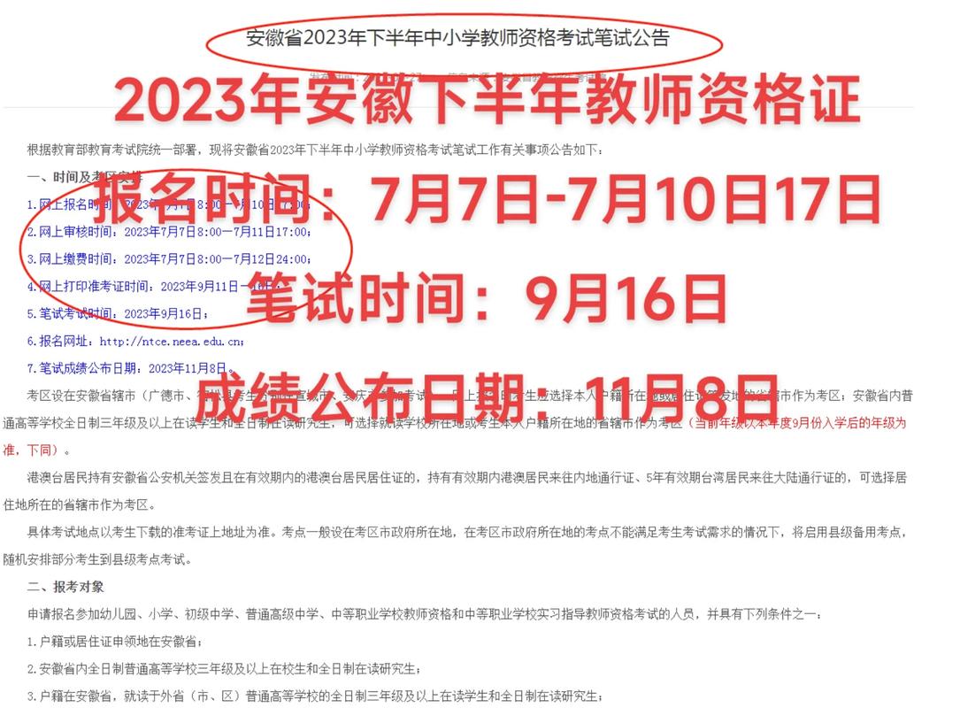 2023年下半年合肥市中小学教师资格认定公告